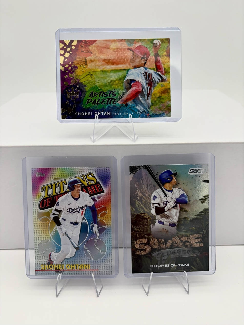 Shohei Ohtani Los Angeles Dodgers Topps & Panini Inserts 3 Card Lot